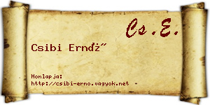 Csibi Ernő névjegykártya