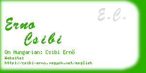 erno csibi business card